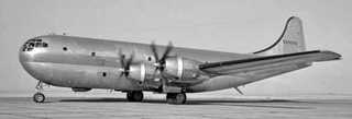 Prototype YC-97 with original B-29 vertical stabilizer